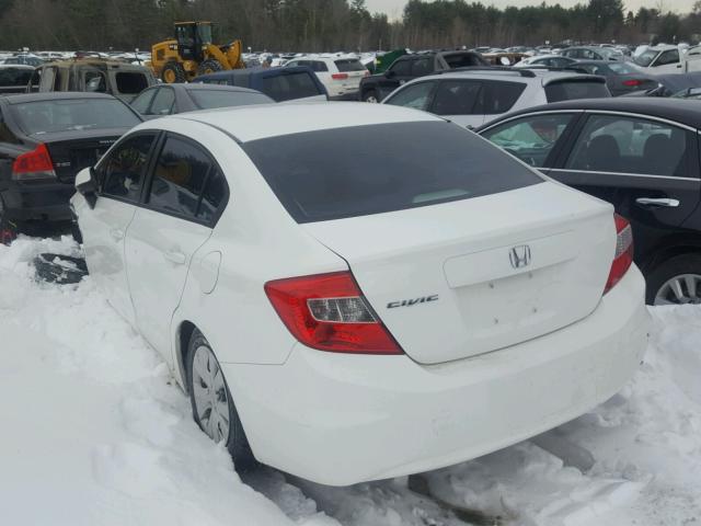 2HGFB2F50CH580693 - 2012 HONDA CIVIC LX WHITE photo 3