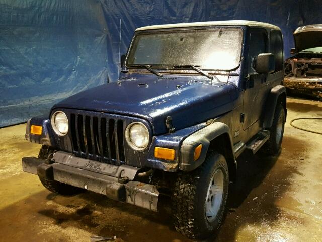 1J4FA49S54P723546 - 2004 JEEP WRANGLER / BLUE photo 2