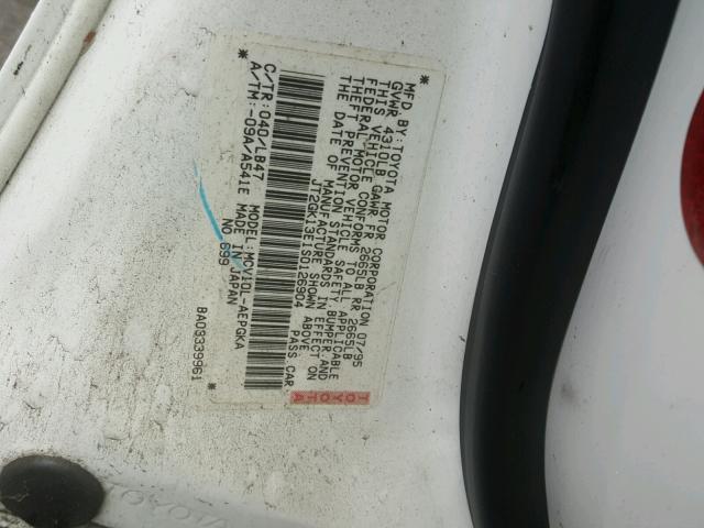 JT2GK13E1S0126904 - 1995 TOYOTA CAMRY XLE WHITE photo 10