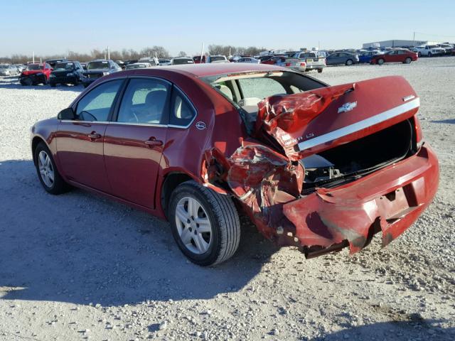 2G1WB55K381267900 - 2008 CHEVROLET IMPALA LS RED photo 3