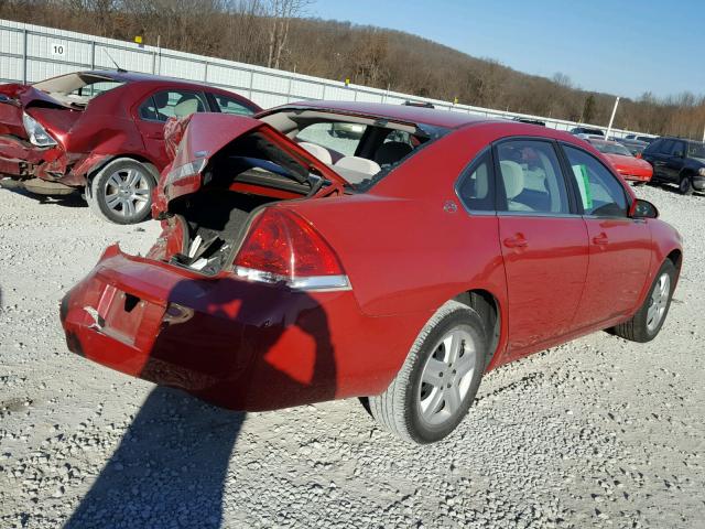 2G1WB55K381267900 - 2008 CHEVROLET IMPALA LS RED photo 4