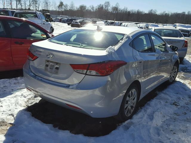 5NPDH4AEXDH154994 - 2013 HYUNDAI ELANTRA GL SILVER photo 4