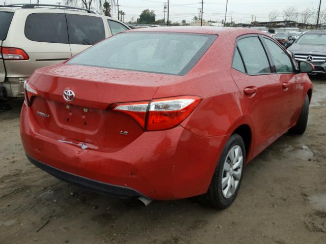 5YFBURHEXEP094760 - 2014 TOYOTA COROLLA L RED photo 4