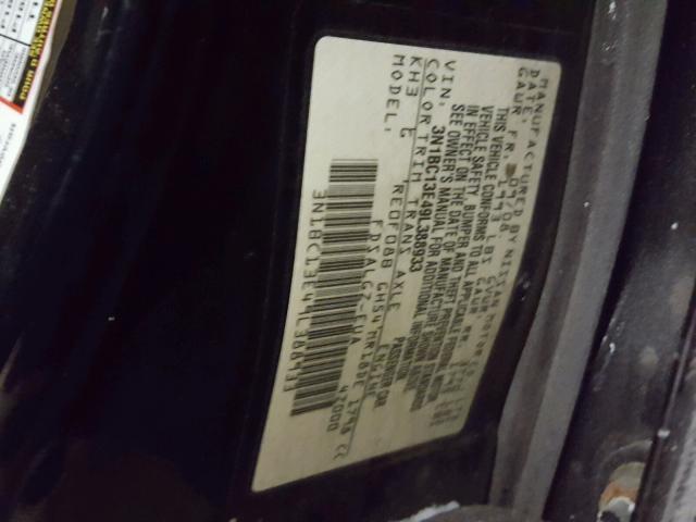 3N1BC13E49L388933 - 2009 NISSAN VERSA S BLACK photo 10