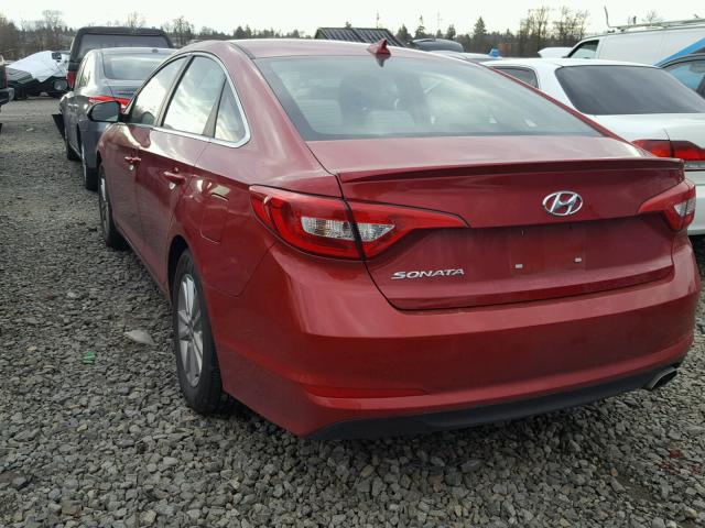 5NPE24AF1HH582540 - 2017 HYUNDAI SONATA SE RED photo 3