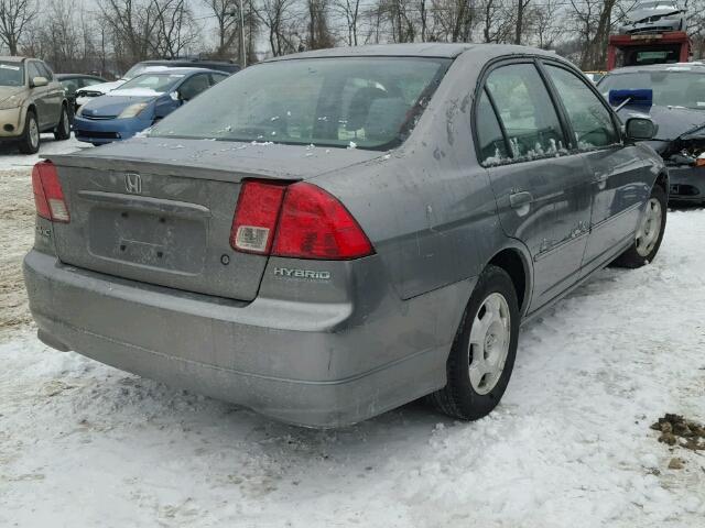 JHMES96674S009335 - 2004 HONDA CIVIC HYBR GRAY photo 4