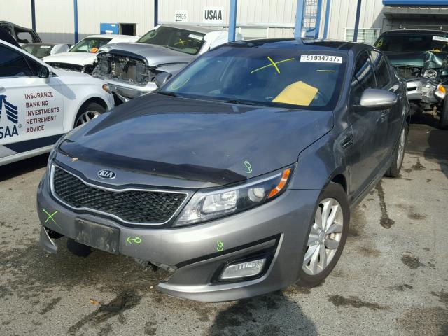 5XXGN4A72EG333583 - 2014 KIA OPTIMA EX GRAY photo 2