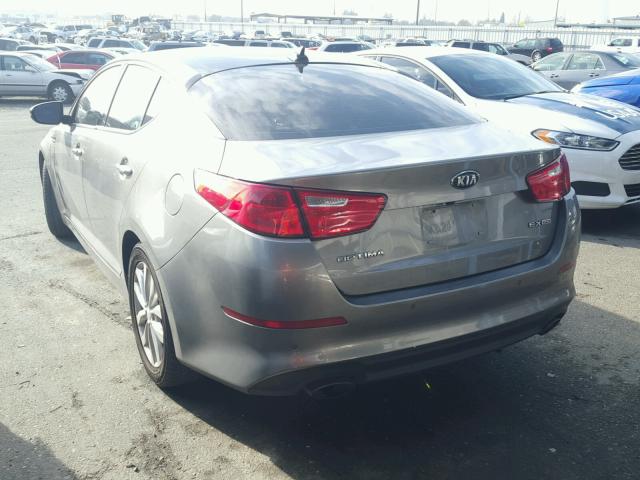 5XXGN4A72EG333583 - 2014 KIA OPTIMA EX GRAY photo 3