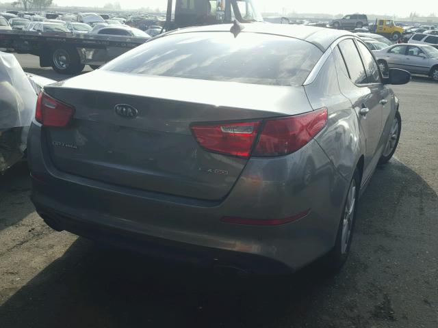 5XXGN4A72EG333583 - 2014 KIA OPTIMA EX GRAY photo 4