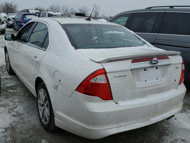 3FAHP0JAXCR359081 - 2012 FORD FUSION SEL WHITE photo 3