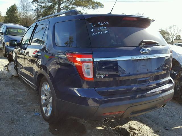 1FMHK7D88BGA82099 - 2011 FORD EXPLORER X BLUE photo 3