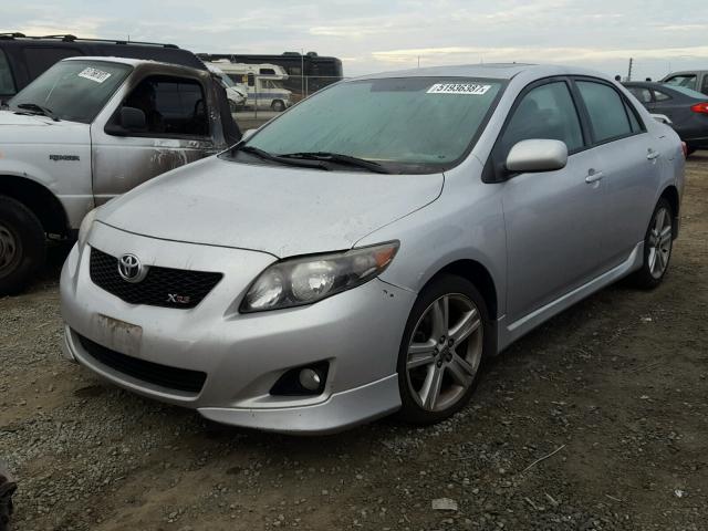 1NXBE40E49Z078621 - 2009 TOYOTA COROLLA XR SILVER photo 2