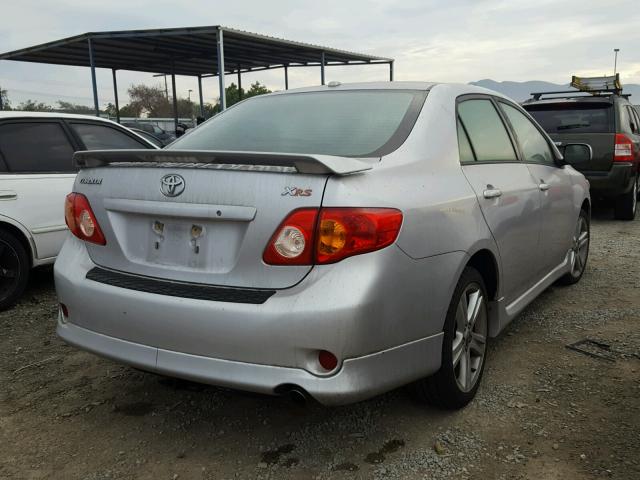 1NXBE40E49Z078621 - 2009 TOYOTA COROLLA XR SILVER photo 4