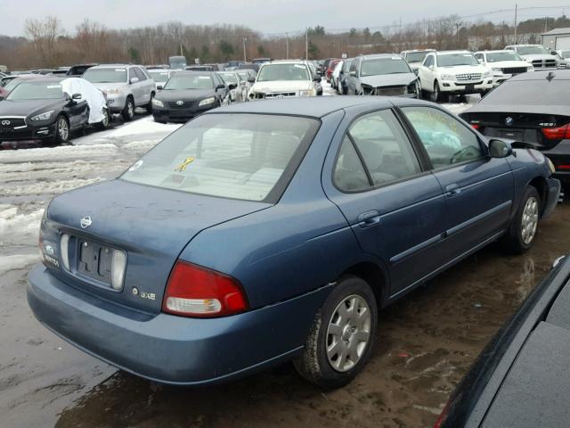 3N1CB51D41L509912 - 2001 NISSAN SENTRA XE BLUE photo 4