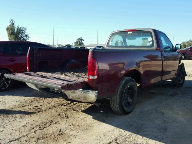 1FTRF1766WNC34581 - 1998 FORD F150 BURGUNDY photo 4