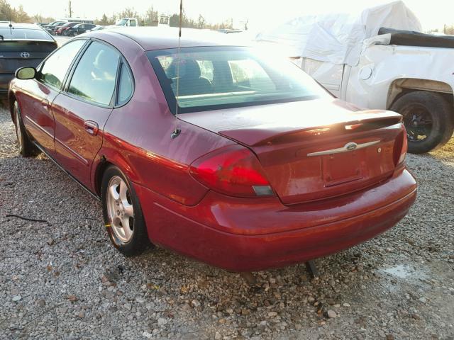 1FAFP55U22G104293 - 2002 FORD TAURUS SES BURGUNDY photo 3