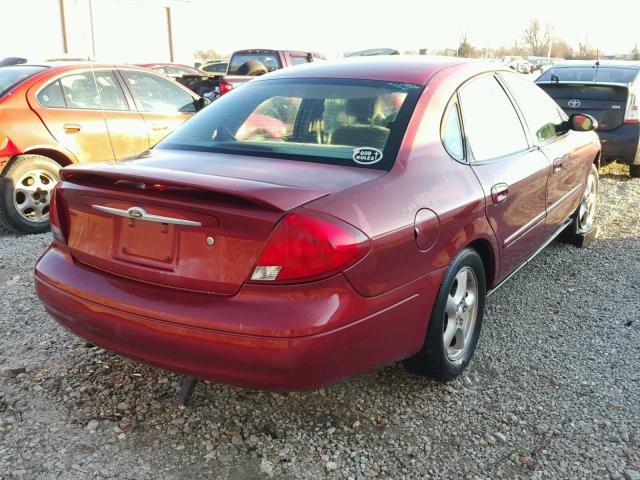 1FAFP55U22G104293 - 2002 FORD TAURUS SES BURGUNDY photo 4