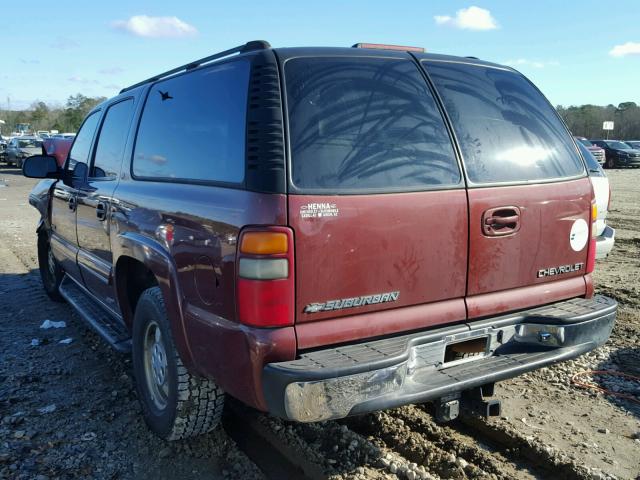 3GNEC16T9YG130183 - 2000 CHEVROLET SUBURBAN C BURGUNDY photo 3