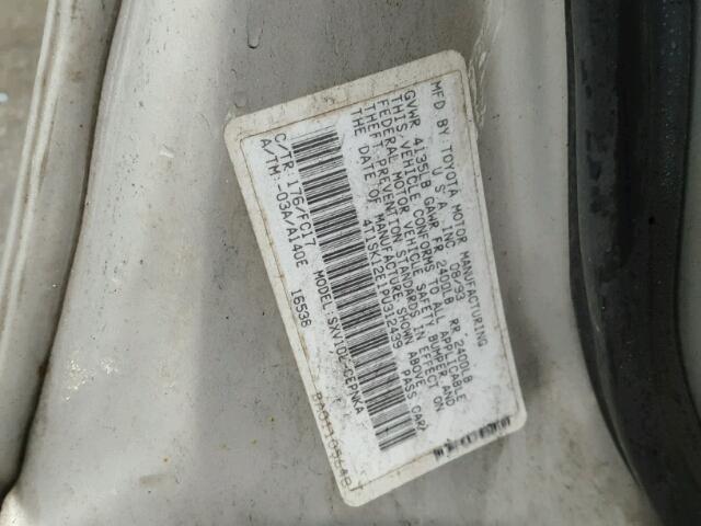 4T1SK12E1PU312439 - 1993 TOYOTA CAMRY LE SILVER photo 10