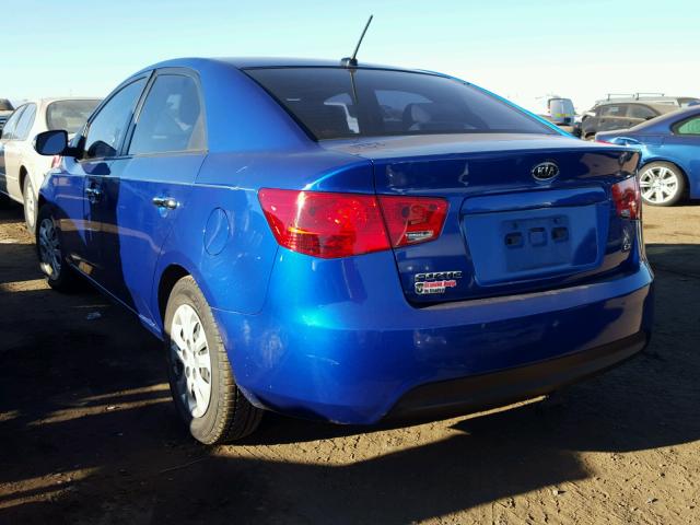 KNAFU4A21A5880813 - 2010 KIA FORTE EX BLUE photo 3