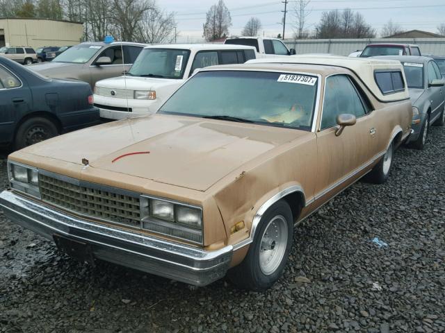 3GCCW80Z5FS924086 - 1985 CHEVROLET EL CAMINO GOLD photo 2