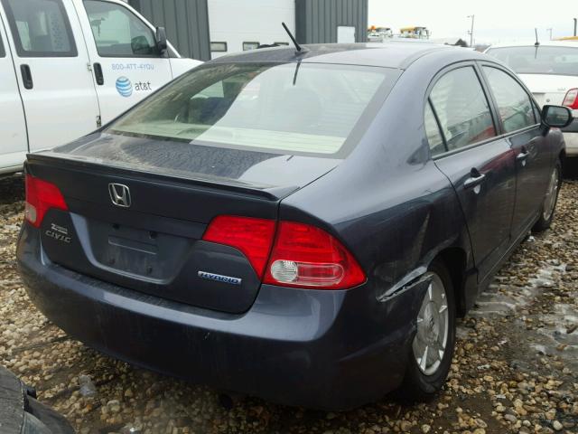 JHMFA36268S029812 - 2008 HONDA CIVIC HYBR BLUE photo 4