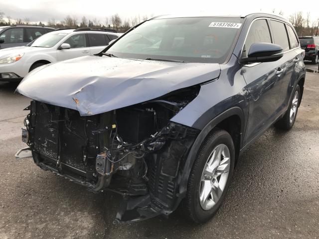 5TDDKRFHXFS144240 - 2015 TOYOTA HIGHLANDER BLUE photo 2