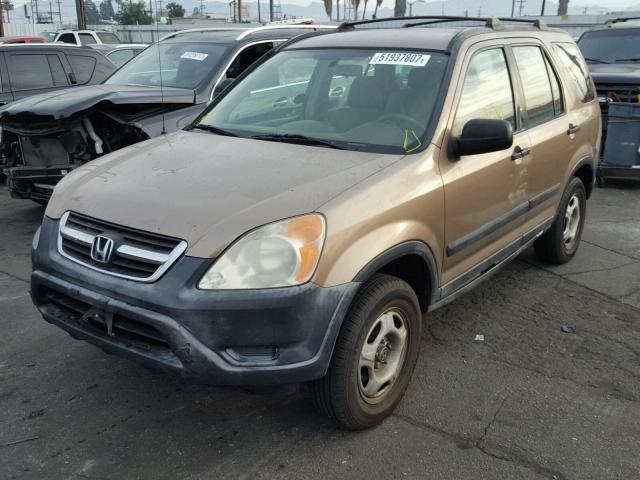 JHLRD78452C027811 - 2002 HONDA CR-V LX GOLD photo 2