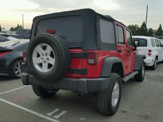 1J4GA391X8L603020 - 2008 JEEP WRANGLER U RED photo 4