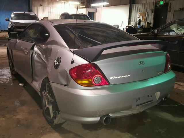 KMHHN65F44U118891 - 2004 HYUNDAI TIBURON GT SILVER photo 3