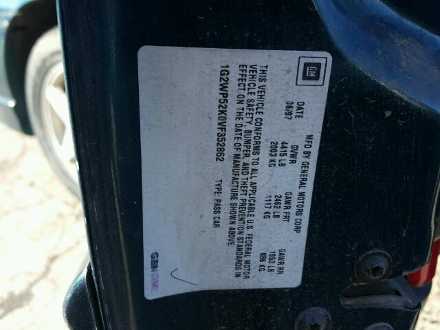 1G2WP52K0VF352862 - 1997 PONTIAC GRAND PRIX TURQUOISE photo 10