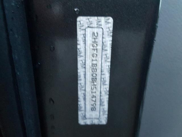 2HGFG1B80BH514798 - 2011 HONDA CIVIC EX გრაფიტი ფოტო 10