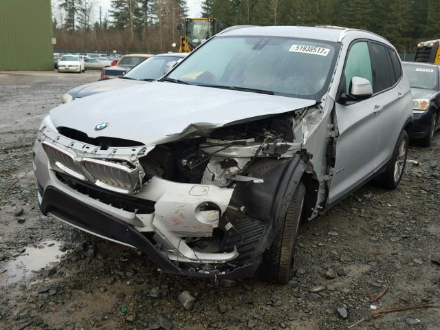 5UXWX9C53G0D70291 - 2016 BMW X3 XDRIVE2 SILVER photo 2