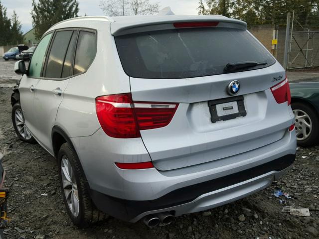 5UXWX9C53G0D70291 - 2016 BMW X3 XDRIVE2 SILVER photo 3