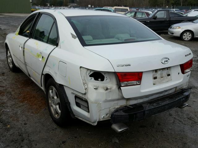 5NPEU46F36H142321 - 2006 HYUNDAI SONATA GLS WHITE photo 3