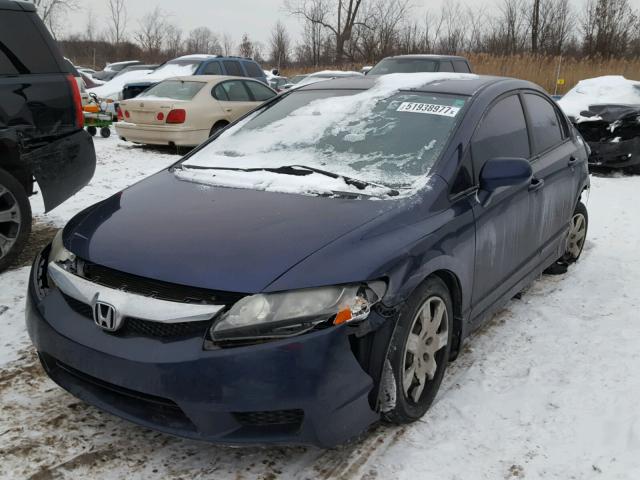 19XFA16539E020604 - 2009 HONDA CIVIC LX BLUE photo 2