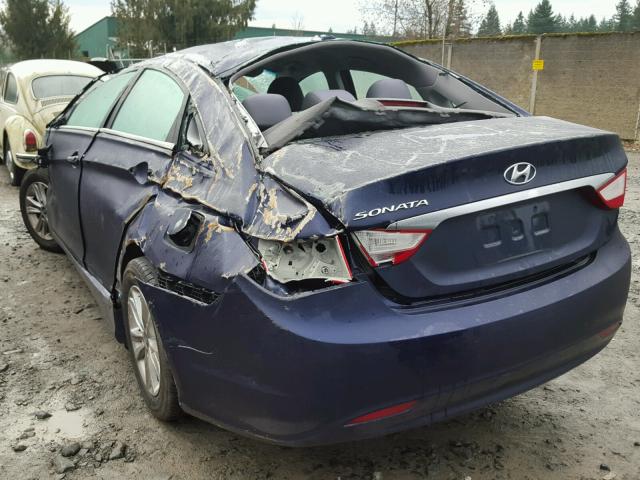 5NPEB4AC8DH739416 - 2013 HYUNDAI SONATA GLS BLUE photo 3