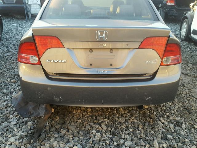 1HGFA16596L077426 - 2006 HONDA CIVIC LX GRAY photo 9