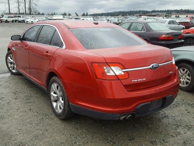 1FAHP2EWXAG133094 - 2010 FORD TAURUS SEL RED photo 3