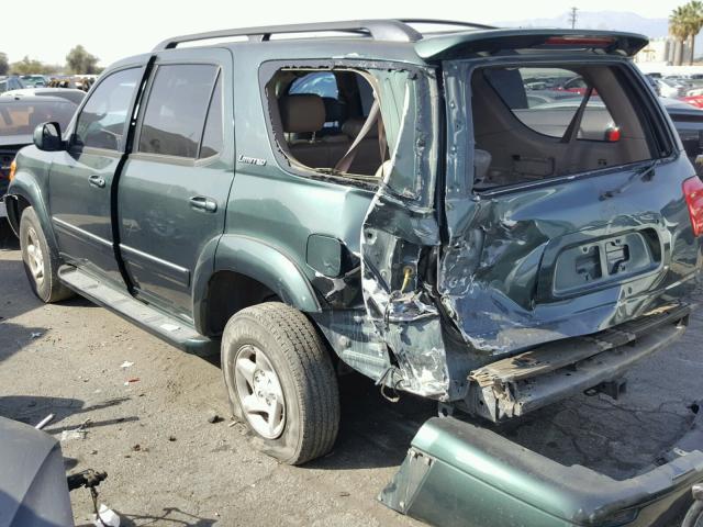 5TDZT38A32S108500 - 2002 TOYOTA SEQUOIA LI GREEN photo 3