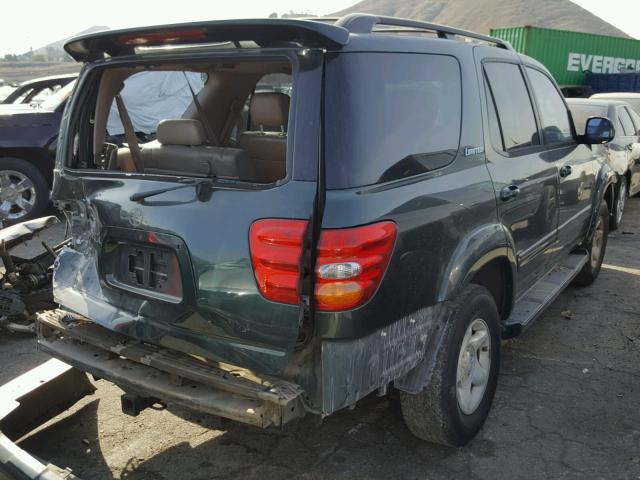 5TDZT38A32S108500 - 2002 TOYOTA SEQUOIA LI GREEN photo 4