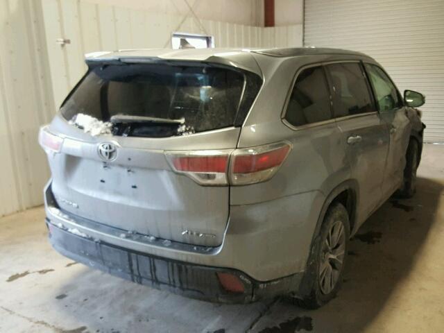 5TDJKRFHXFS142488 - 2015 TOYOTA HIGHLANDER GRAY photo 4