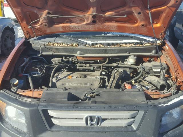 5J6YH28367L014574 - 2007 HONDA ELEMENT LX ORANGE photo 7