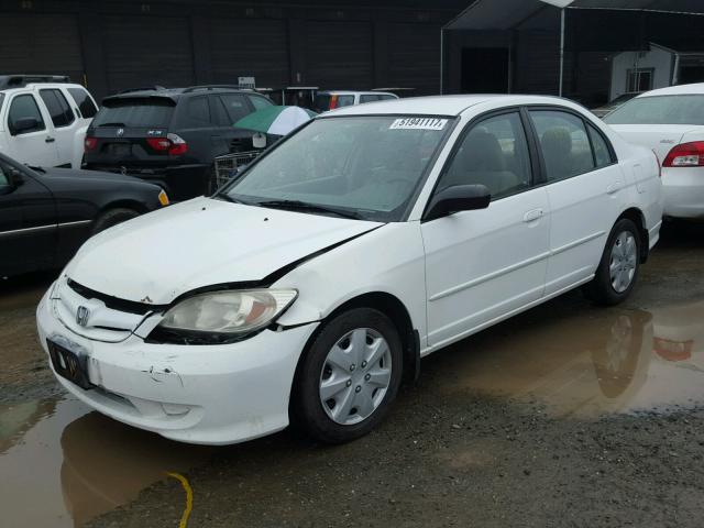 2HGES16555H557628 - 2005 HONDA CIVIC LX WHITE photo 2