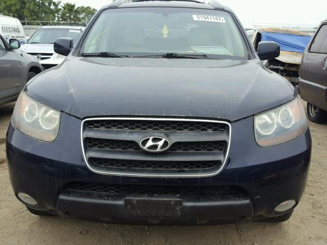 5NMSH73E37H043906 - 2007 HYUNDAI SANTA FE S BLUE photo 9