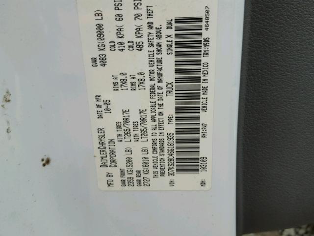 3D7KS28C46G181935 - 2006 DODGE RAM 2500 S Ağ foto 10