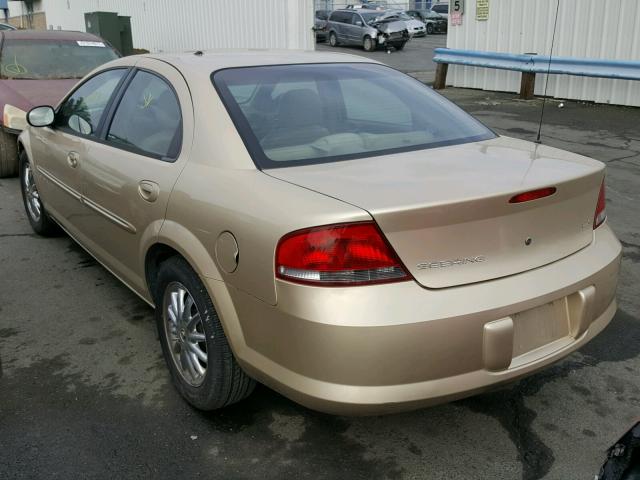 1C3EL56U91N733077 - 2001 CHRYSLER SEBRING LX GOLD photo 3