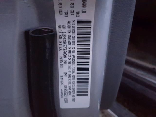 1J8HG48K97C670904 - 2007 JEEP COMMANDER SILVER photo 10