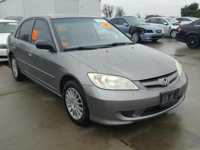 2HGES16545H598588 - 2005 HONDA CIVIC LX GRAY photo 1