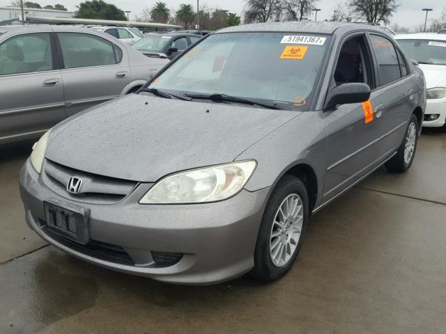 2HGES16545H598588 - 2005 HONDA CIVIC LX GRAY photo 2